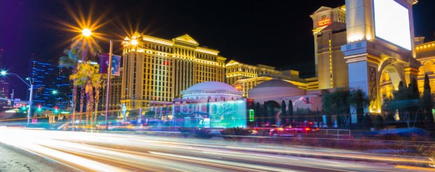 Las Vegas Strip with Streaking Lights